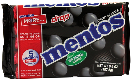 Mentos Drop (licorice), 4 Pack